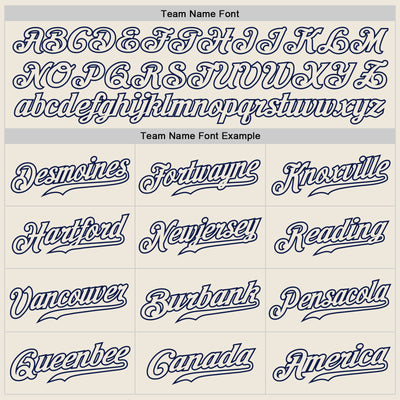 Custom Cream Cream-Navy Authentic Baseball Jersey