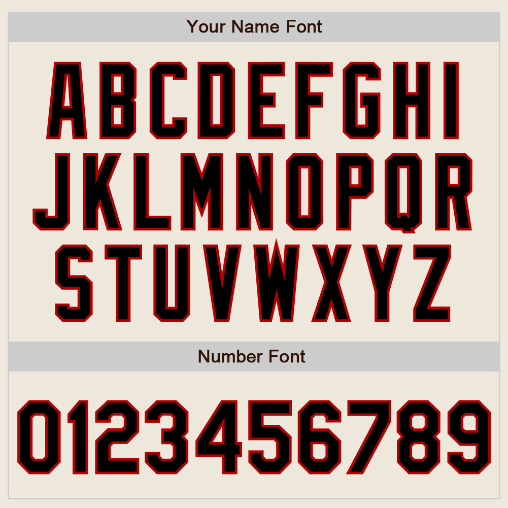 Custom Cream Black-Red Authentic Baseball Jersey