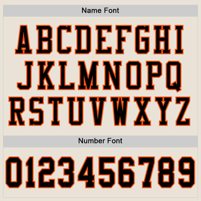 Custom Cream Black-Orange Mesh Authentic Football Jersey