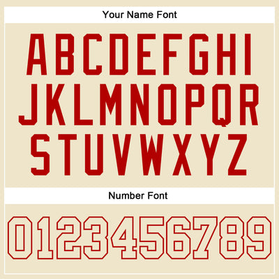 Custom Cream Cream-Red Authentic Throwback Basketball Jersey