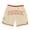 Custom Cream Cream-Red Authentic Throwback Basketball Shorts