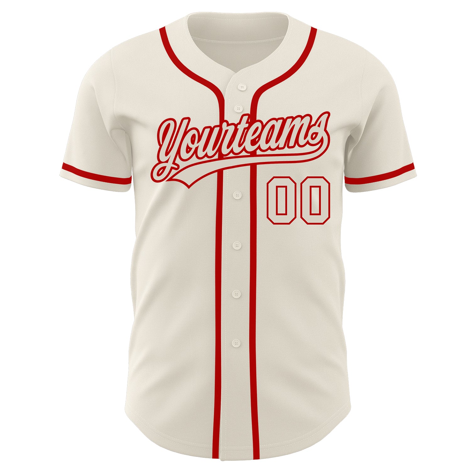 Custom Cream Cream-Red Authentic Baseball Jersey