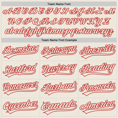 Custom Cream Cream-Red Authentic Baseball Jersey