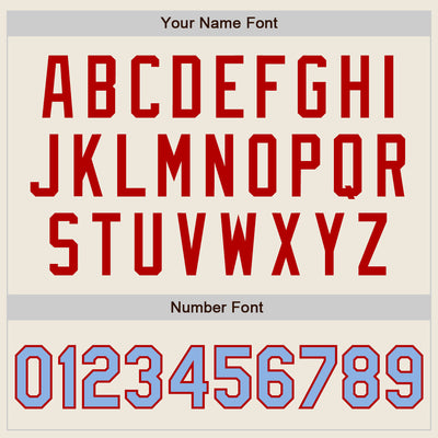 Custom Cream Light Blue-Red Authentic Baseball Jersey