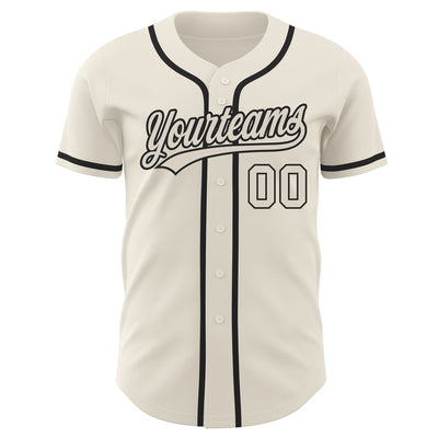 Custom Cream Cream-Black Authentic Baseball Jersey