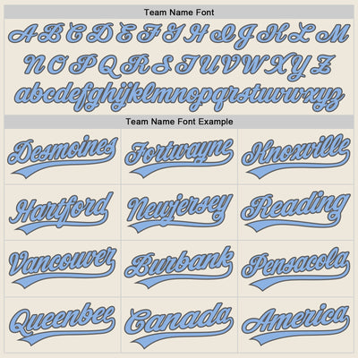 Custom Cream Light Blue-Steel Gray Authentic Baseball Jersey