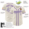 Custom Cream Gray-Purple Authentic Baseball Jersey