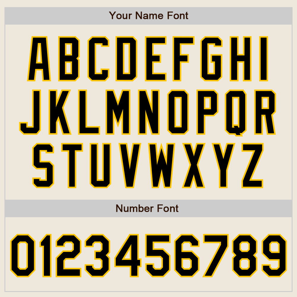 Custom Cream Black-Gold Authentic Baseball Jersey