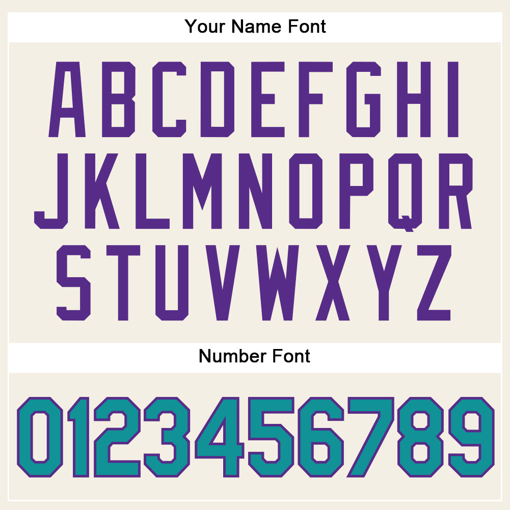 Custom Cream Teal Pinstripe Purple Authentic Baseball Jersey