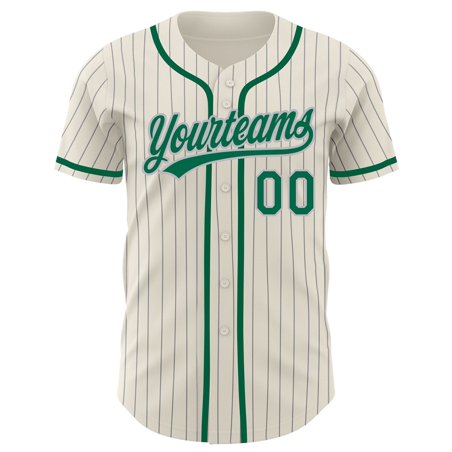 Custom Sublimation Green Pinstripe Baseball Jersey