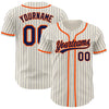 Custom Cream Navy Pinstripe Orange Authentic Baseball Jersey