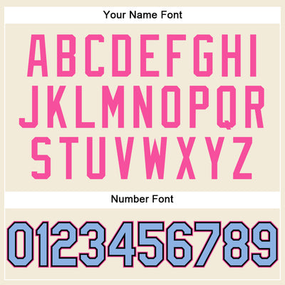 Custom Cream Light Blue Black-Pink Performance T-Shirt