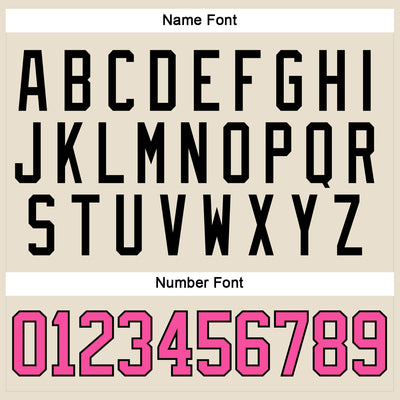 Custom Cream Pink-Black Hockey Lace Neck Jersey