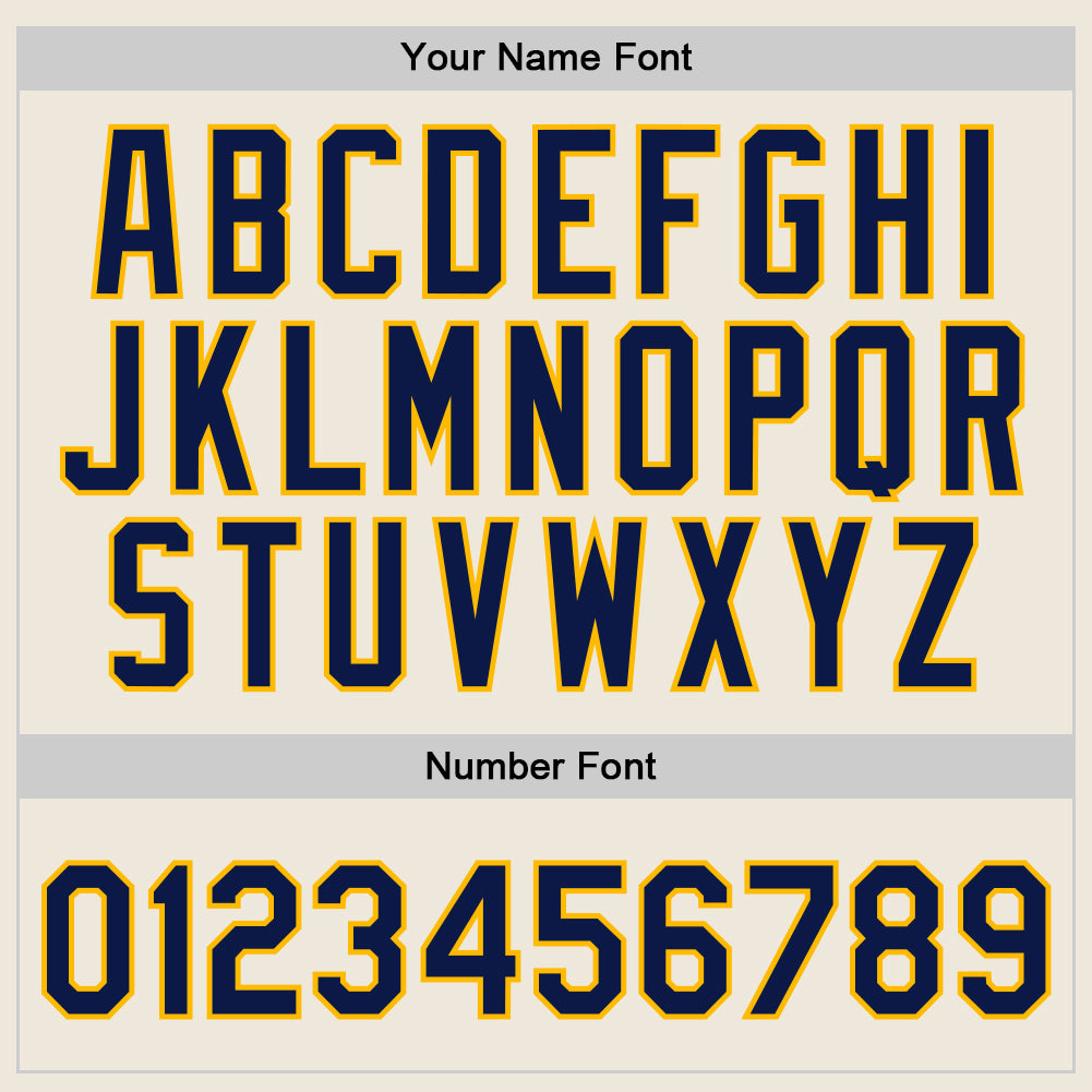 Custom Cream Navy-Gold Authentic Throwback Basketball Jersey