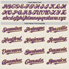 Custom Cream Gray Pinstripe Purple-Old Gold Authentic Baseball Jersey