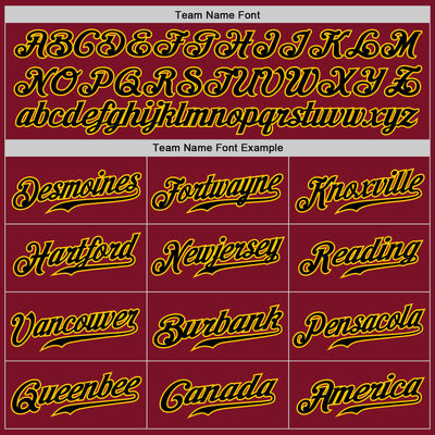 Custom Crimson Black Pinstripe Black-Gold Authentic Baseball Jersey