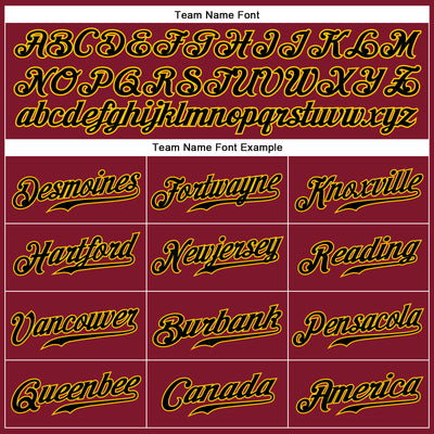 Custom Crimson Black-Gold Authentic Sleeveless Baseball Jersey