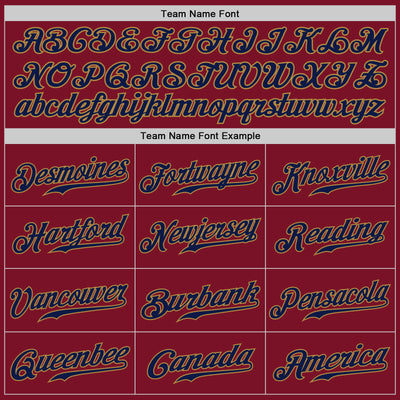 Custom Crimson Navy-Old Gold Authentic Baseball Jersey