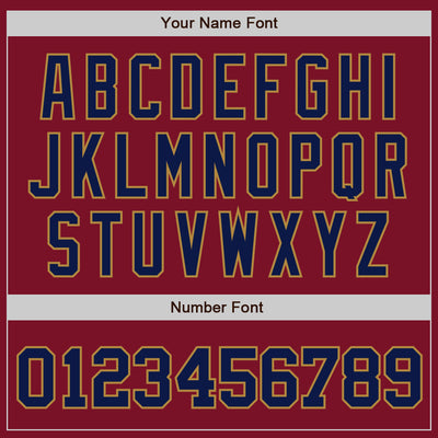 Custom Crimson Navy-Old Gold Authentic Baseball Jersey