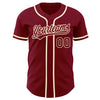 Custom Crimson Crimson-Cream Authentic Baseball Jersey