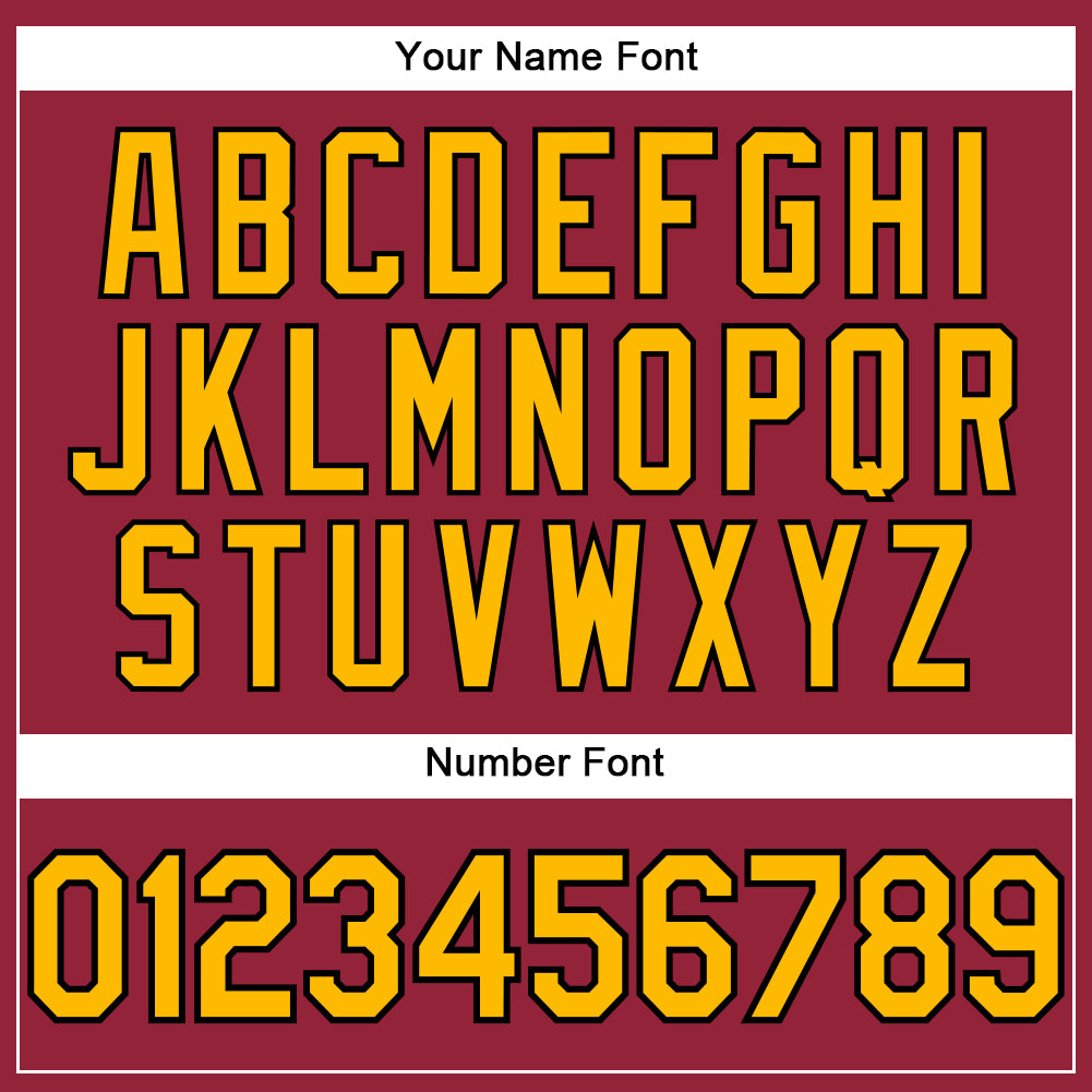 Custom Crimson Gold-Black Performance T-Shirt