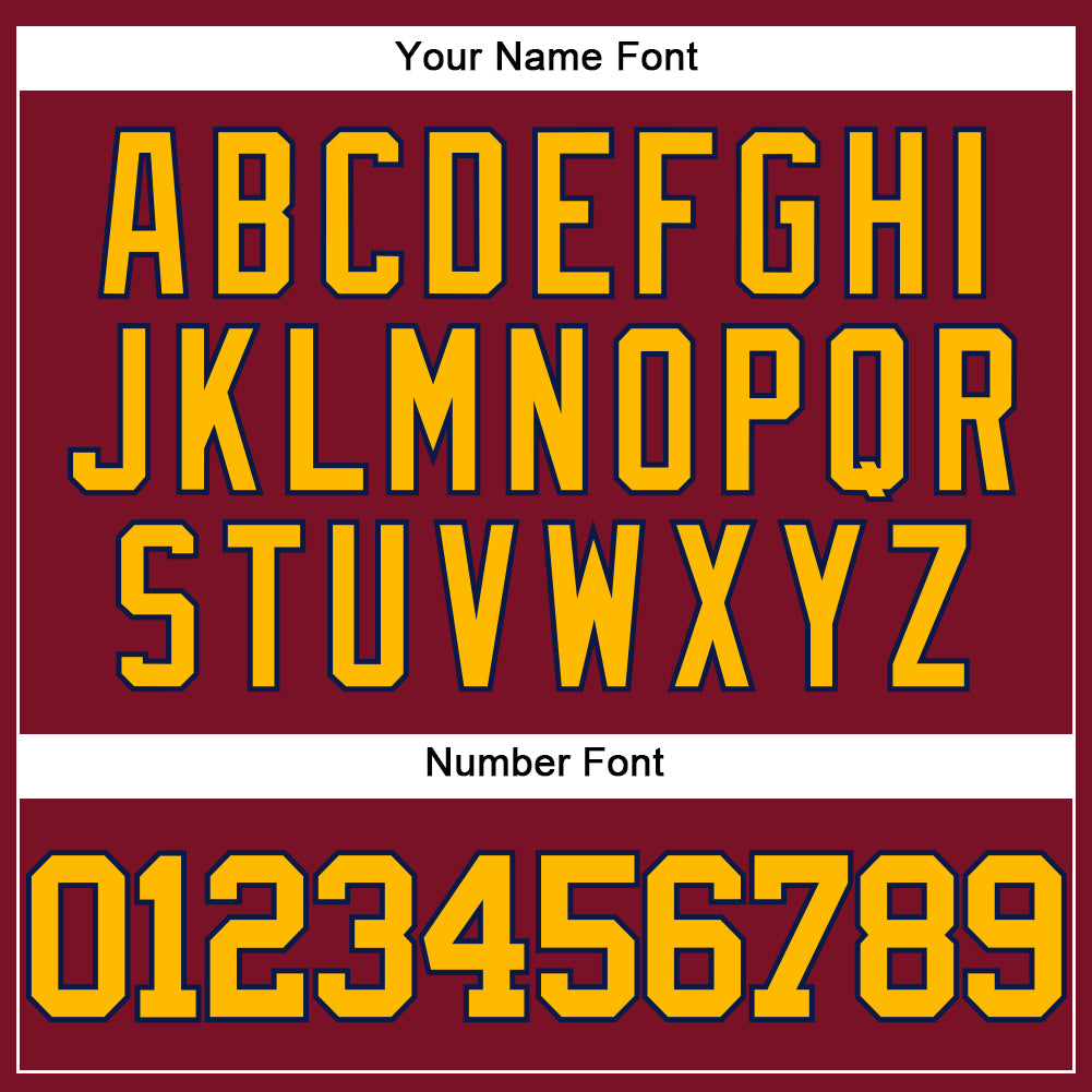 Custom Crimson Gold-Navy Authentic Baseball Jersey