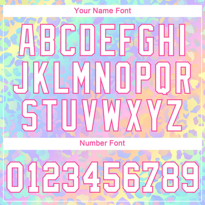 Custom Women's Pink White Leopard 3D V-Neck Cropped Baseball Jersey