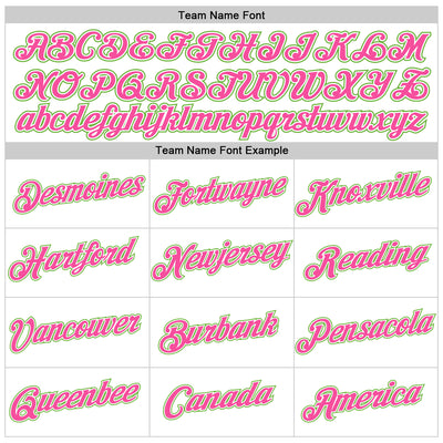 Custom Women's White Neon Green-Pink V-Neck Cropped Baseball Jersey