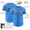 Custom Electric Blue Navy-White Authentic Baseball Jersey
