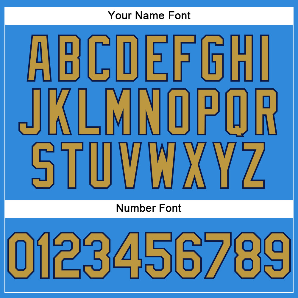 Custom Electric Blue Old Gold-Navy Authentic Baseball Jersey