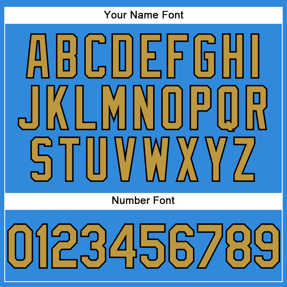 Custom Electric Blue Old Gold-Black Authentic Baseball Jersey