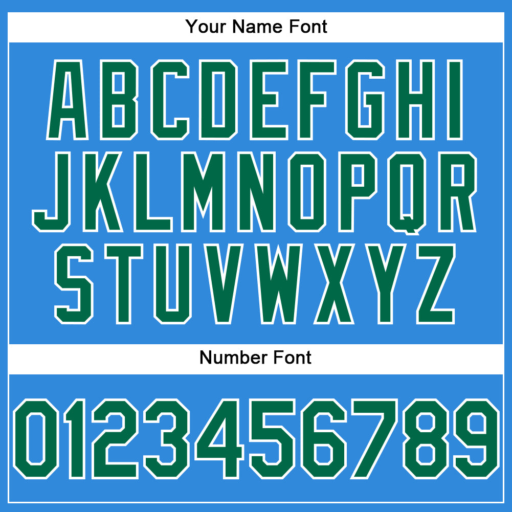 Custom Electric Blue Kelly Green-White Authentic Baseball Jersey