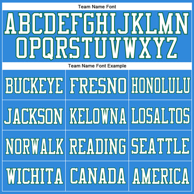 Custom Powder Blue White-Kelly Green Mesh Authentic Football Jersey