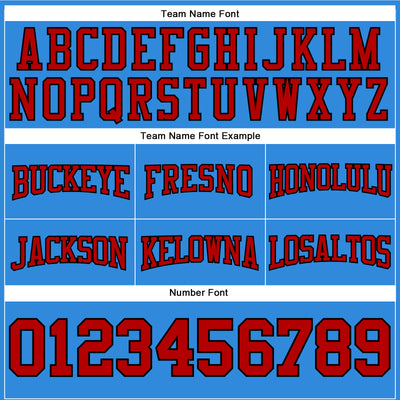 Custom Stitched Powder Blue Red-Black Football Pullover Sweatshirt Hoodie