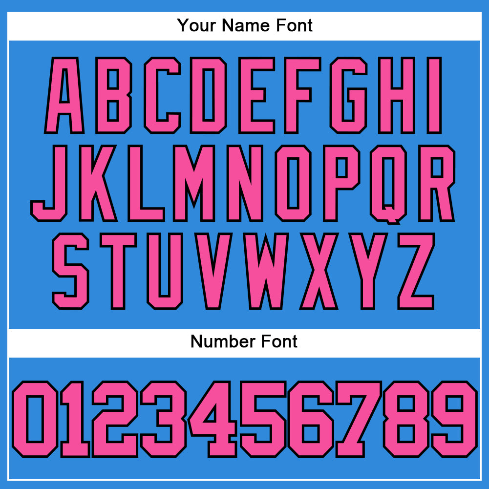 Custom Electric Blue Pink-Black Authentic Baseball Jersey