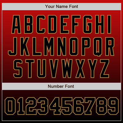 Custom Red Black-Old Gold Authentic Fade Fashion Baseball Jersey