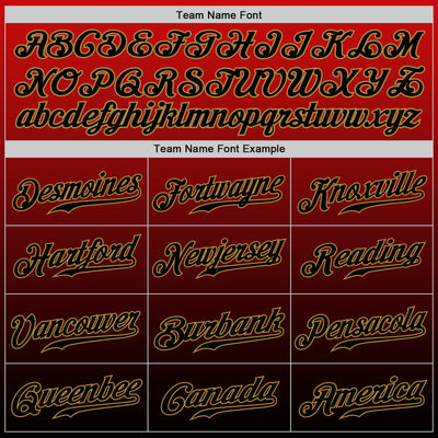 Custom Red Black-Old Gold Authentic Fade Fashion Baseball Jersey