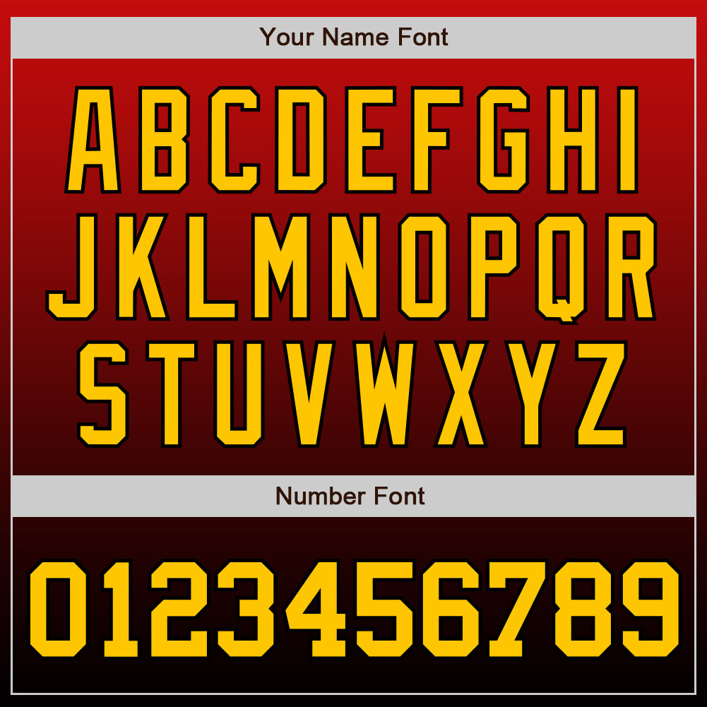 Custom Red Gold-Black Authentic Fade Fashion Baseball Jersey