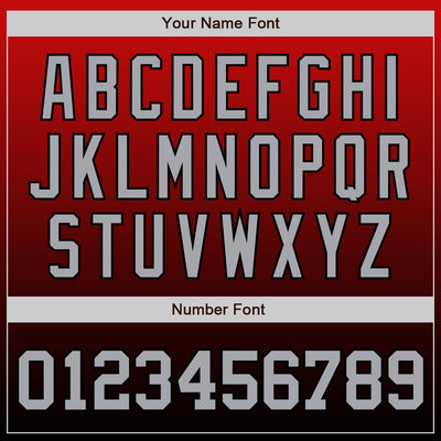 Custom Red Gray-Black Authentic Fade Fashion Baseball Jersey