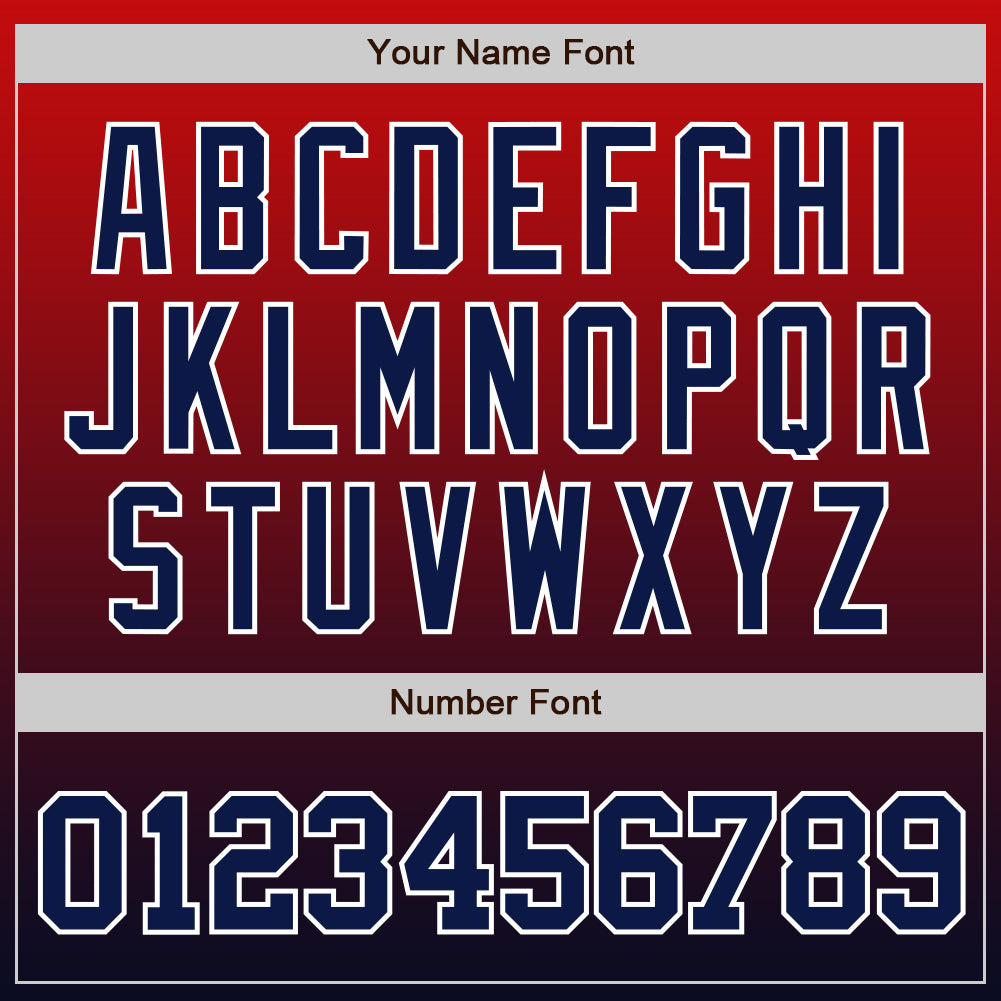 Custom Red Navy-White Authentic Fade Fashion Baseball Jersey