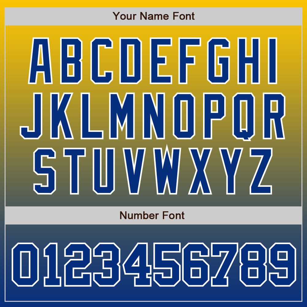 Custom Yellow Royal-White Authentic Fade Fashion Baseball Jersey