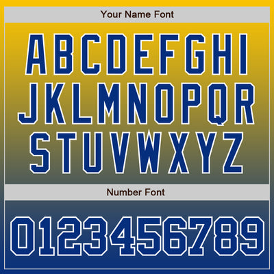 Custom Yellow Royal-White Authentic Fade Fashion Baseball Jersey