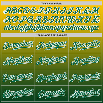 Custom Yellow Kelly Green-White Authentic Fade Fashion Baseball Jersey