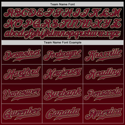 Custom Black Crimson-Cream Authentic Fade Fashion Baseball Jersey