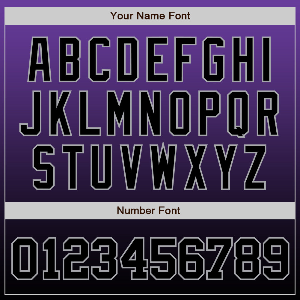 Custom Purple Black-Gray Authentic Fade Fashion Baseball Jersey