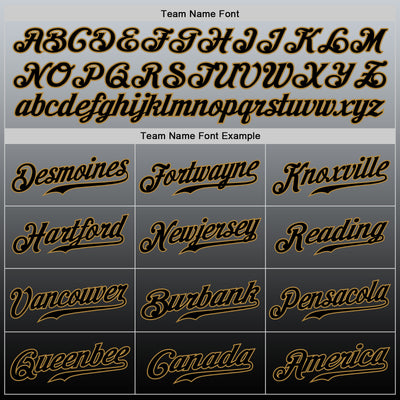 Custom Gray Old Gold-Black Authentic Fade Fashion Baseball Jersey