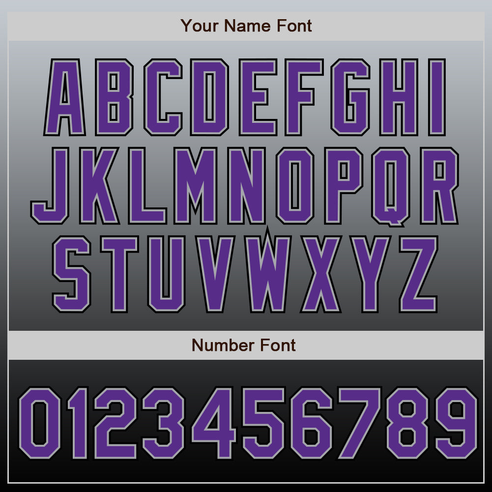 Custom Gray Purple-Black Authentic Fade Fashion Baseball Jersey