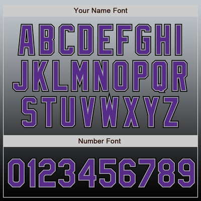 Custom Gray Purple-Black Authentic Fade Fashion Baseball Jersey