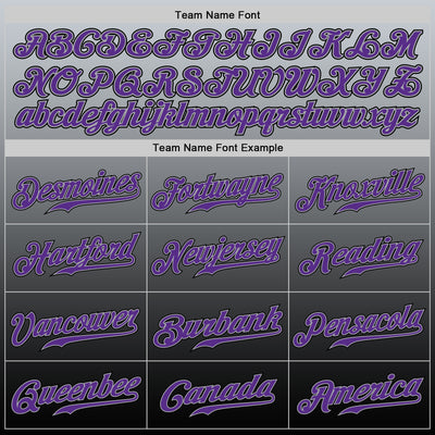 Custom Gray Purple-Black Authentic Fade Fashion Baseball Jersey
