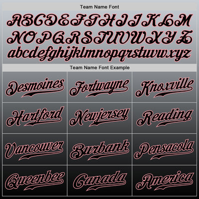Custom Gray Black-Medium Pink Authentic Fade Fashion Baseball Jersey